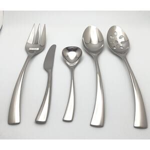 Dansk Umbra 5 Piece Server Hostess Set 18/10 Stainless Glossy Flatware China